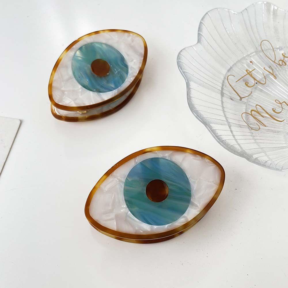 Fallforbeauty Kẹp Tóc Càng Cua Bằng Acrylic Họa Tiết Hình Học Màu Sắc Tương Phản Phong Cách Hàn