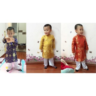 (Xả kho) Bộ Áo dài cách tân (kèm quần lụa) cho bé trai