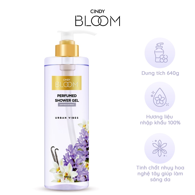 Combo sữa tắm nước hoa Cindy Bloom Aroma Flower 640g + Urban Vibes 640g