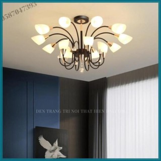 Đèn chum tuy líp hiện đại 15 tay - bh 24 tháng - bảo trì trọn đời đèn chùm phong cách đèn chùm trang trí