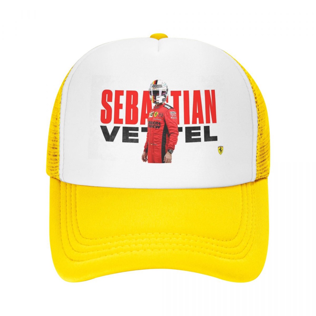 Sebastian Vettel Người Lớn Lưới Mũ Trucker Nam Nữ Vành Phẳng Mũ Bóng Chày Lưới Độ Cứng Cao Có Thể Đi