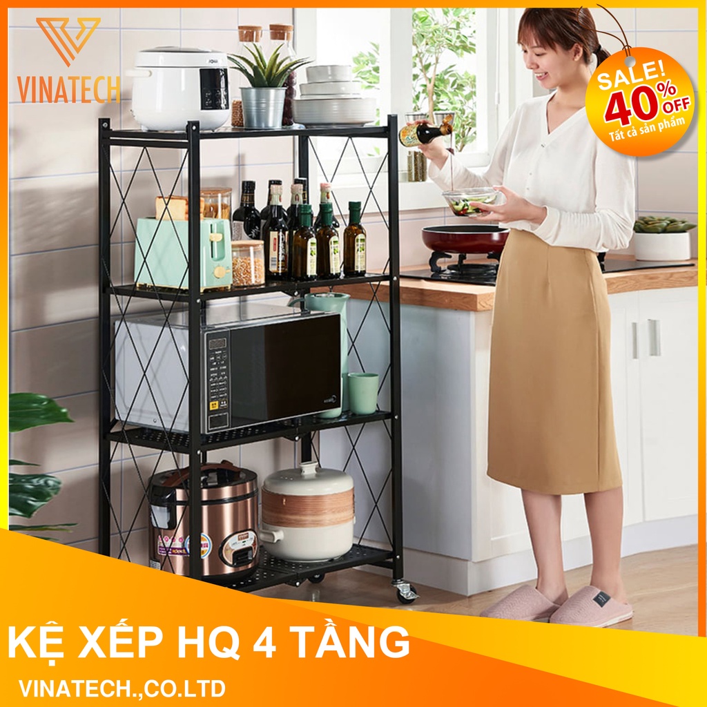 Kệ gấp gọn thông minh Hàn Quốc 3 4 5 Tầng, Kệ để đồ đa năng, Gấp gọn 5s, Thép Không Gỉ, Sơn Tĩnh Điện Siêu Bền MKS030