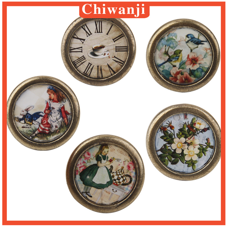 Bộ 8 Tay Nắm Cửa Tủ Bằng Đồng Thau Hình Chim Hoa Cổ Điển