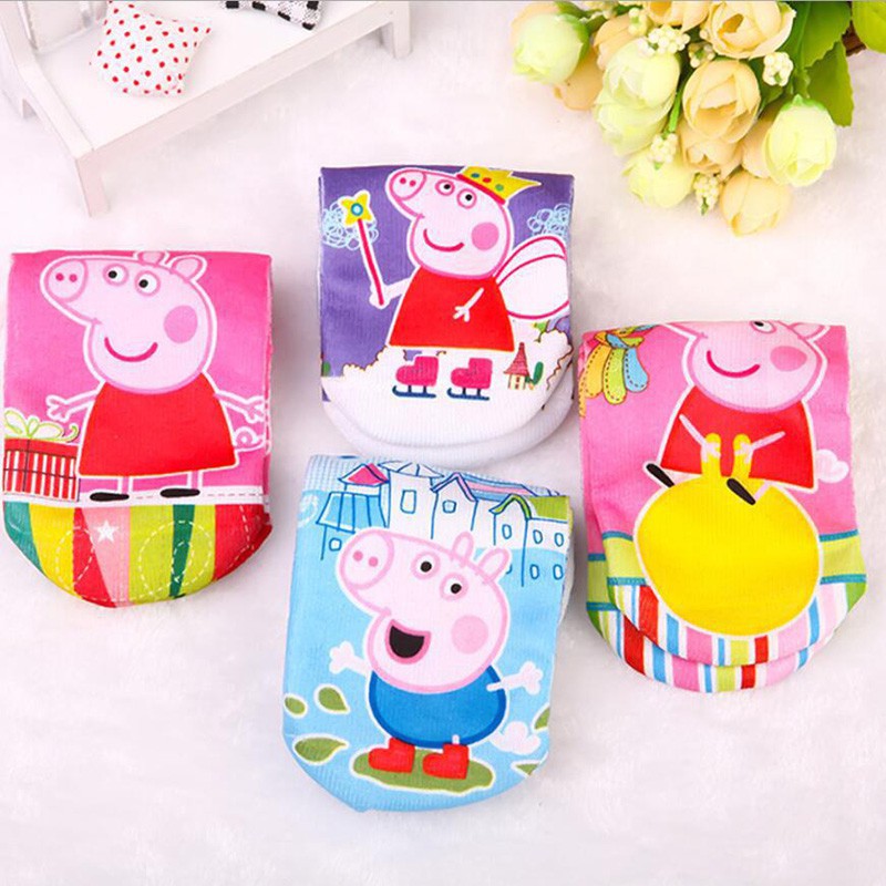 Set 4 Đôi Tất Cotton Phối Hình Heo Peppa Cho Bé