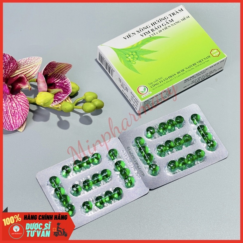 Viên xông tinh dầu hương tràm VIM Báo Gấm Hộp 40 viên nang mềm - Minpharmacy