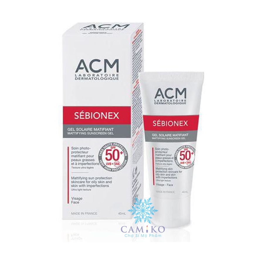 Gel chống nắng, dưỡng da cho da mụn ACM Sebionex Mattifying Sunscreen Gel SPF 50+ 40ml