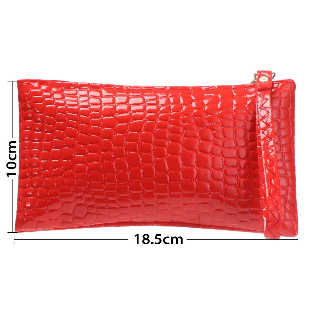 Ví Cầm Tay Bằng Da PU Màu Trơn Chống Nước Cho Nữ