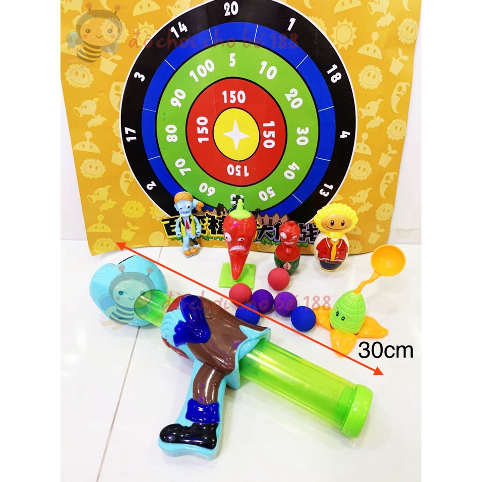 Đồ chơi bắn bóng thụt bóng + 6 bóng bông mềm