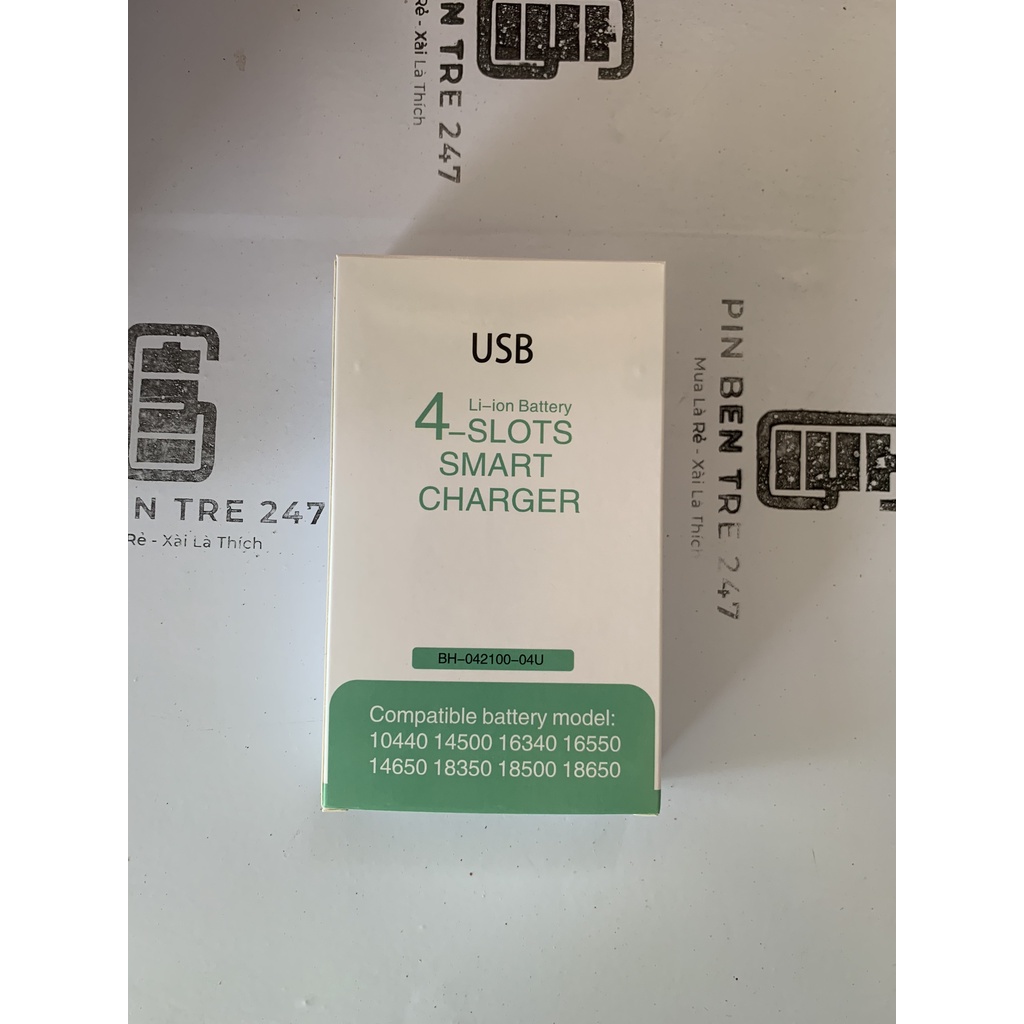 Bộ sạc 2 Pin và 4 Pin Lithium từ pin 10440 đến 18650 tự ngắt khi đầy