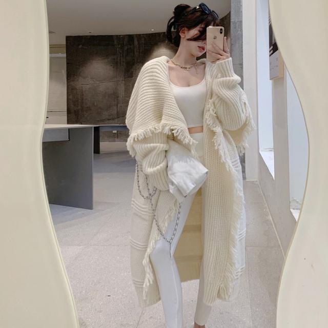 Áo Choàng Len Cardigan Cao Cấp Phối Tua Rua Thời Trang Thu Đông Hàn Quốc 2022 Mới