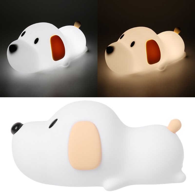 Đèn Ngủ LED Cảm Ứng Bằng Silicon Hình Cún Dễ Thương Cho Bé