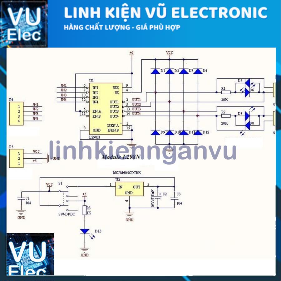 Module Điều Khiển Động Cơ L298 công suất cao