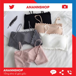  Bra gân tăm hai dây viền hoa 8832