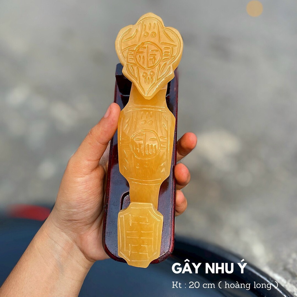 Gậy Như Ý Đá Ngọc Hoàng Long - Dài 20cm