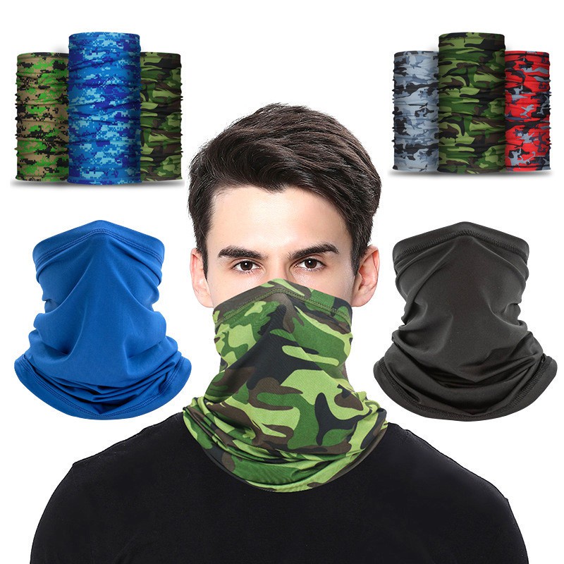 Khẩu Trang Bandana Lụa Lạnh Bảo Vệ Cổ Chống Bụi Chống Tia UV Họa Tiết Rằn Ri Dùng Khi Lái Xe Mô Tô / Chạy Xe Ngoài Trời