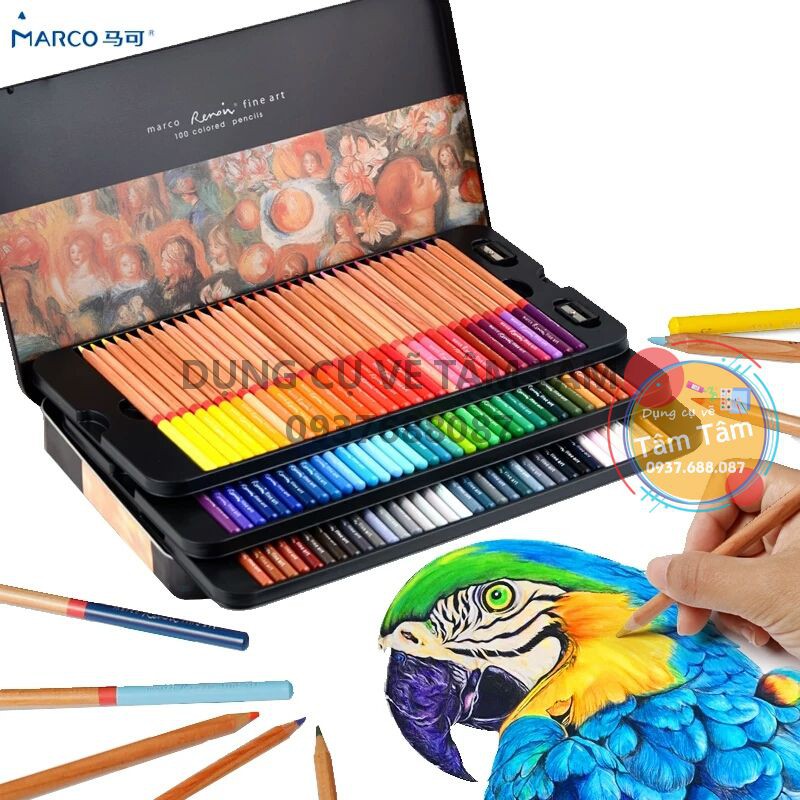 -Chì màu khô Marco Renoir 36/48/72/100/120 màu -