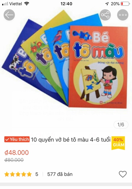 Combo 10 Quyển Tô Màu Cho Bé