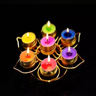 Đế nến hoa sen 7 ngọn hợp kim thấp
