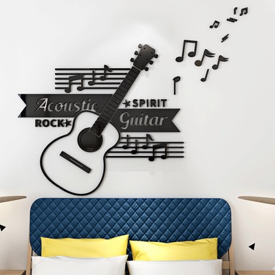 Đàn Guitar Acrylic 3D ba chiều tường Dán Đàn Piano âm nhạc đào tạo phòng học phòng khách phòng ngủ sáng tạo trang trí tự