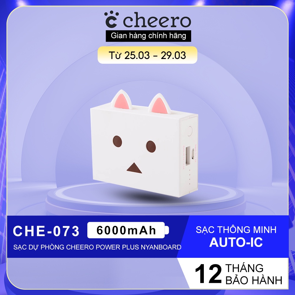 Pin Sạc Dự Phòng Cheero Power Plus CHE-073 Nyanboard Version 6000mAh - Hàng Chính Hãng