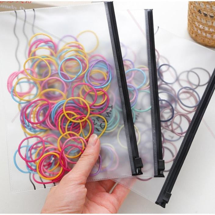 Set 100 chun cột tóc trơn nhiều màu cho bạn gái