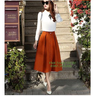 CHÂN VÁY XẾP LY KÈM BELT