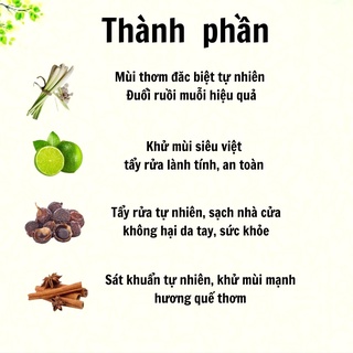 Nước lau sàn sả chanh lau sàn gỗ lau sàn nhà hương quế hữu cơ đuổi muỗi an - ảnh sản phẩm 3