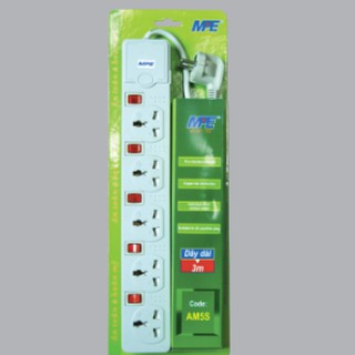 Ổ cắm di động đa năng mpe (5 chấu- 5 công tắc