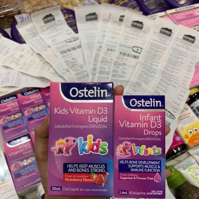 Ostelin Vitamin D3 Liquid Kids Mẫu Mới 20mli .Hàng Úc có bill