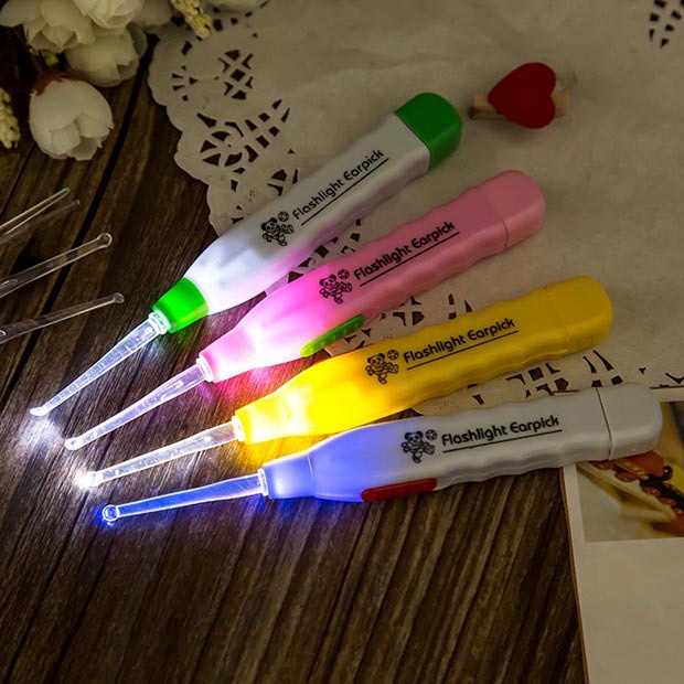Cây Lấy Ráy Tai Có Đèn Phát Sáng 3 Đầu cho người lớn và bé trẻ nhỏ Dụng cụ vệ sinh hốc dáy tai tiện lợi