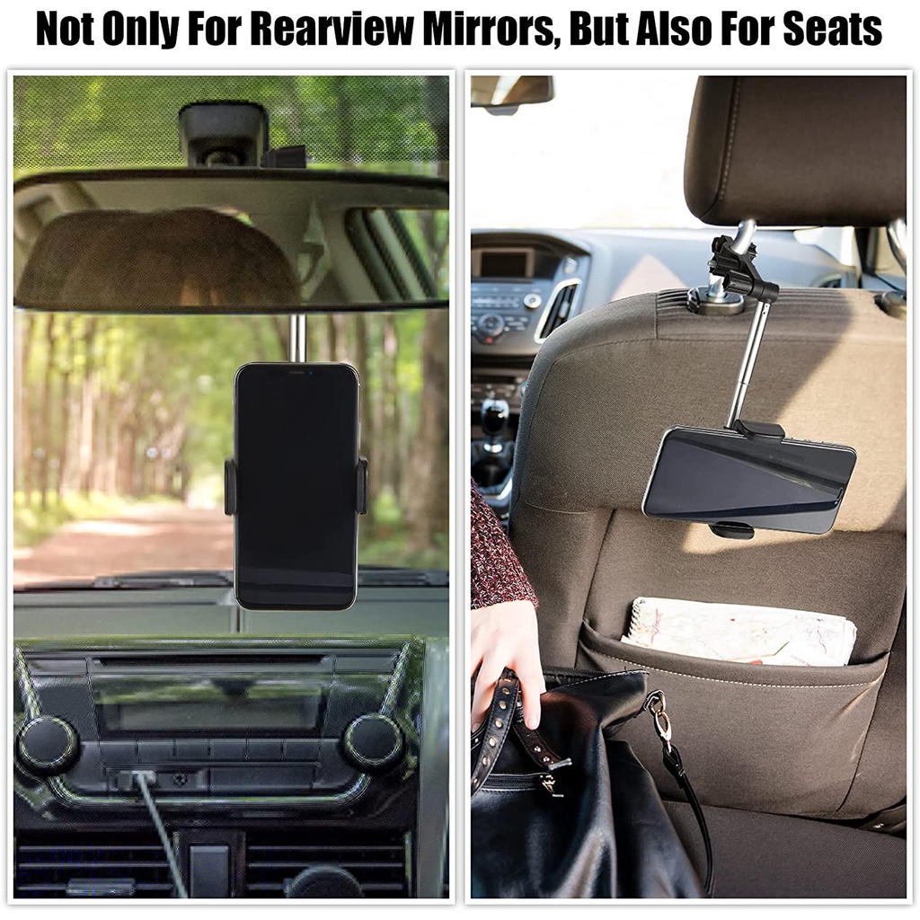 [Mới] 360 Độ] [Mới] 360 Độ °Giá Đỡ Điện Thoại Gắn Kính Chiếu Hậu Xe Hơi Có Thể Gập Lại Tương Thích Với iPhone Và Android