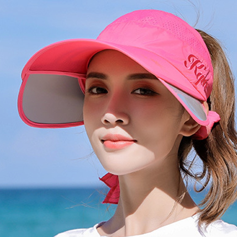 Mũ rộng vành che nắng chống tia Uv có thể thu vào tiện dụng thời trang hè cho nữ​​Mũ lưỡi trai nửa đầu chống nắng cao cấp