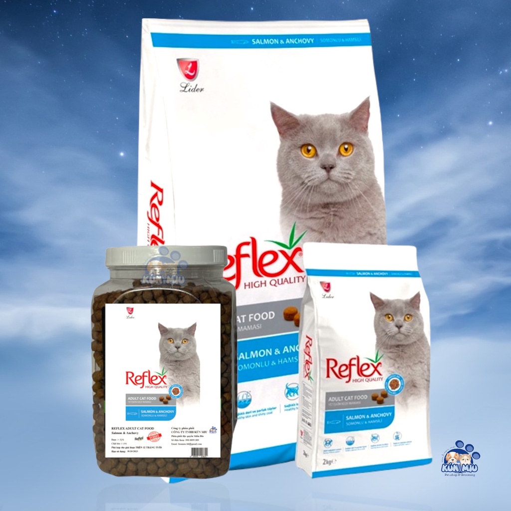 Thức ăn cao cấp dành cho mèo lớn Reflex Anchovy -Kún Miu