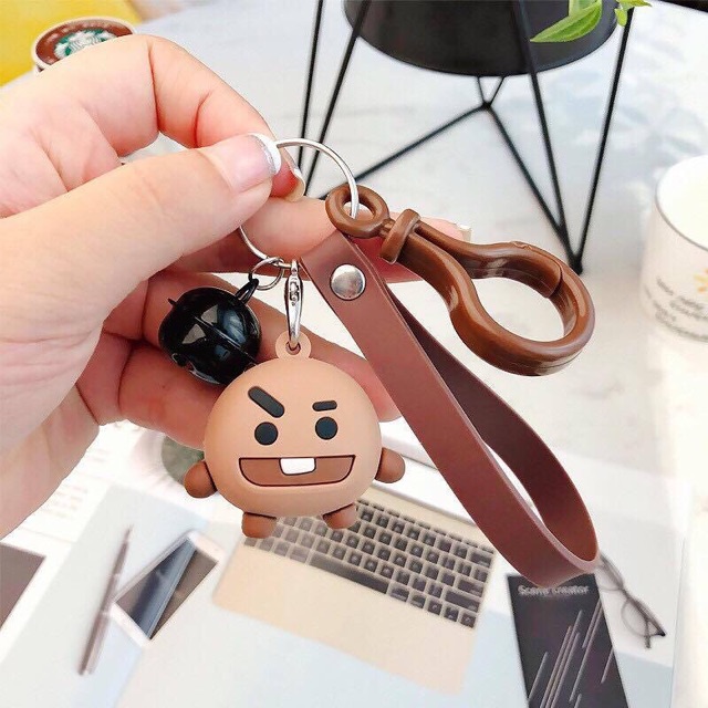 Móc khoá BTS dẻo silicone kèm chuông