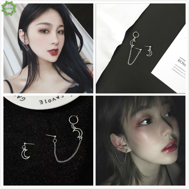 Bông Tai Hình Trái Tim Phối Tua Rua Phong Cách Hàn Quốc Cho Nữ