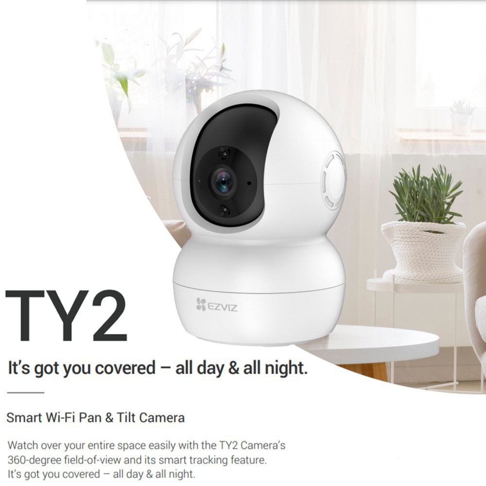 Camera Wifi EZVIZ_TY2_1080P_ Đàm Thoại 2 Chiều,Quay Quét 360 Độ Thông Minh , Hình ảnh Full HD, Loa To -BẢO HÀNH 24 TH