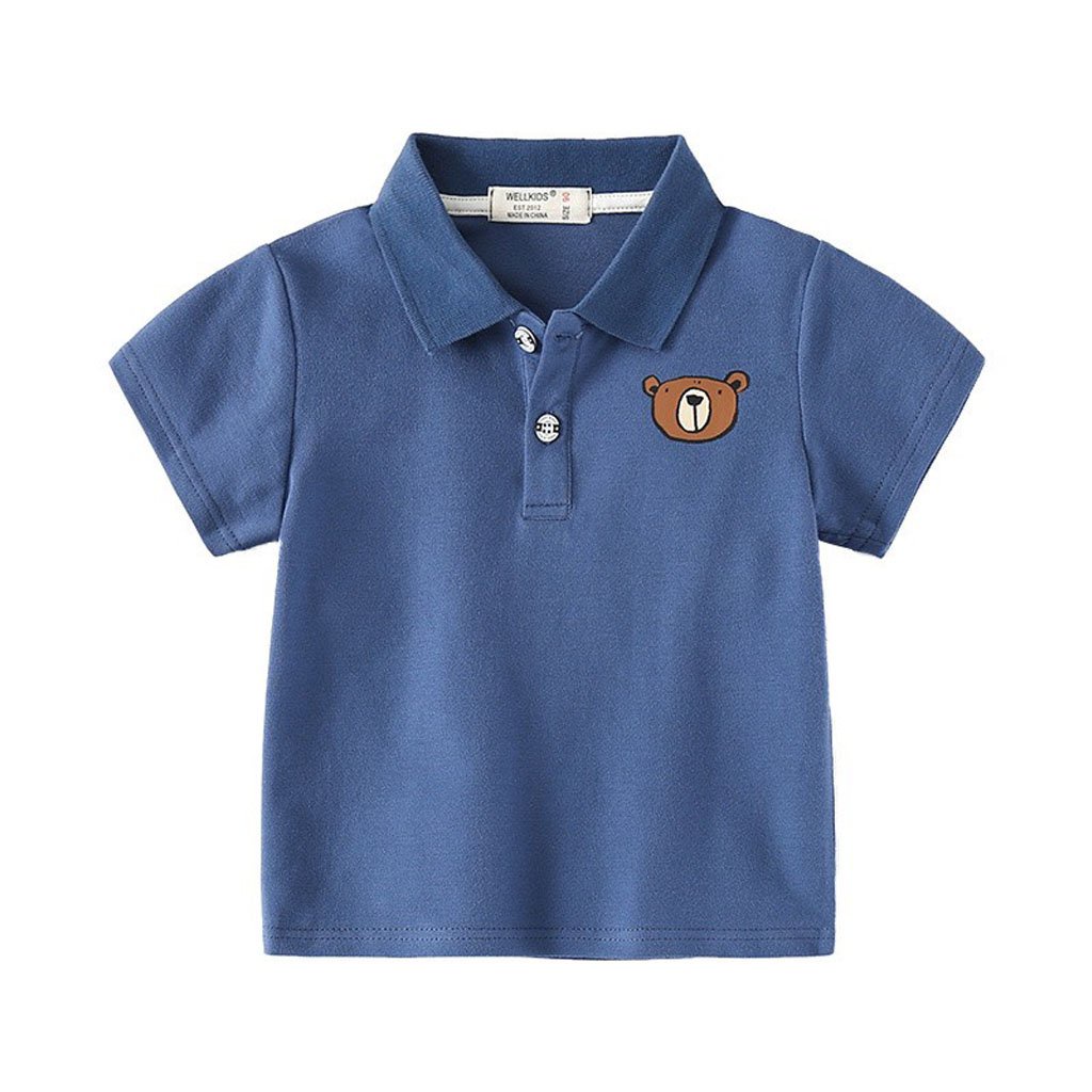 Áo Phông Cộc Tay Cho Bé Trai, Bé Gái POLO Gấu Chất Cotton Cao Cấp - MINKY BABY