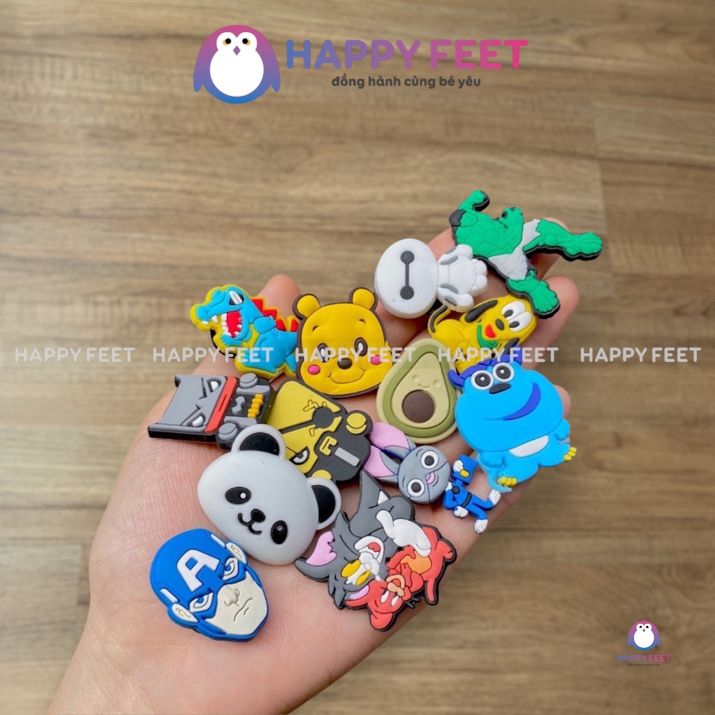 Sticker, jibbits gắn sục dép siêu đẹp cho bé - Happy Feet