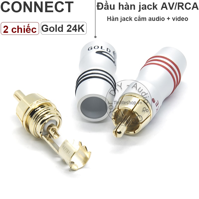 2 chiếc - Đầu hàn jack cắm dây AV RCA - Coaxial SPDIF OD-8mm GoldSnake