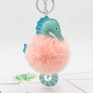 Móc khóa cục bông cá ngựa