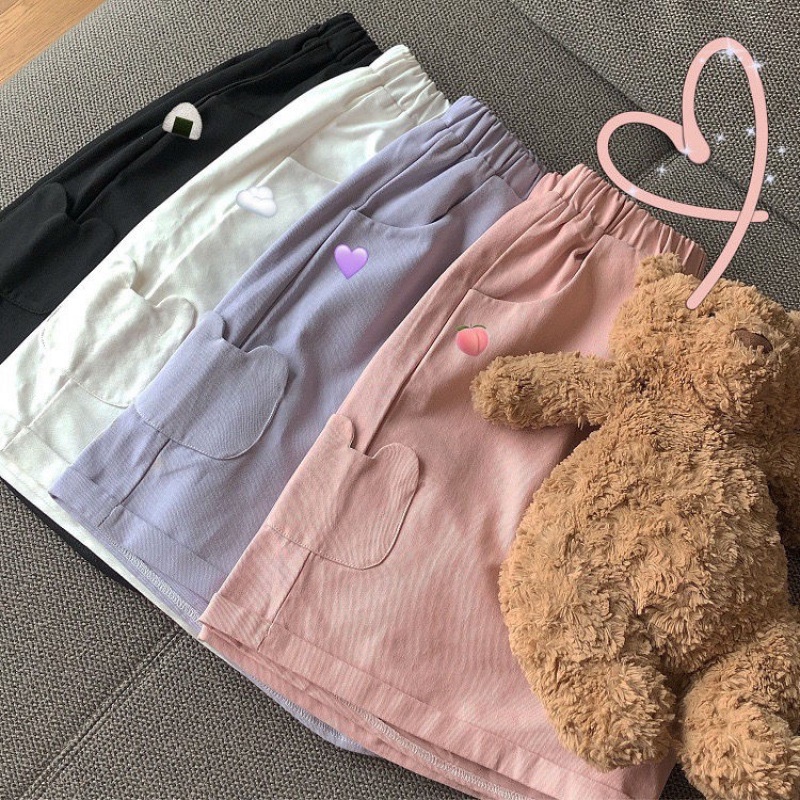 Quần Đùi Nữ Mặc Nhà Cotton Co Giãn Quần Ngủ Unisex Xuất Hàn Túi Gấu QD07