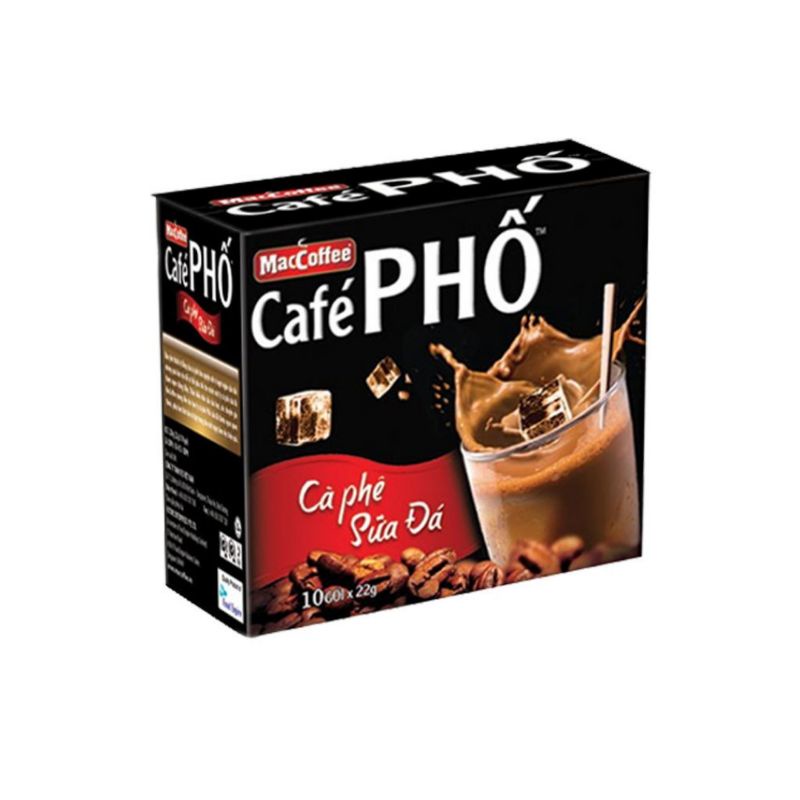 Hộp 10 gói cà phê Phố sữa đá 24g date mới