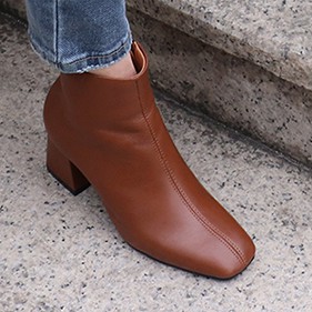 Boot nữ Cao Gót bAimée & bAmor Cổ Thấp Mũi Vuông Gót Vuông Cao 5cm Giày Bốt Đẹp Da Mềm Cao Cấp Màu Đen Kem Nâu - MS1616 | BigBuy360 - bigbuy360.vn