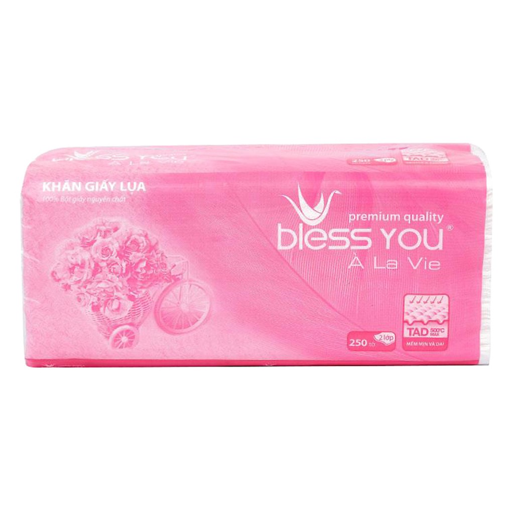 Bộ 10 gói Bless You khăn giấy rút 250 tờ