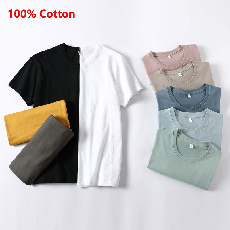 Áo Thun Nam Ngắn Tay Cổ Tròn Thời Trang 100% Cotton Bền