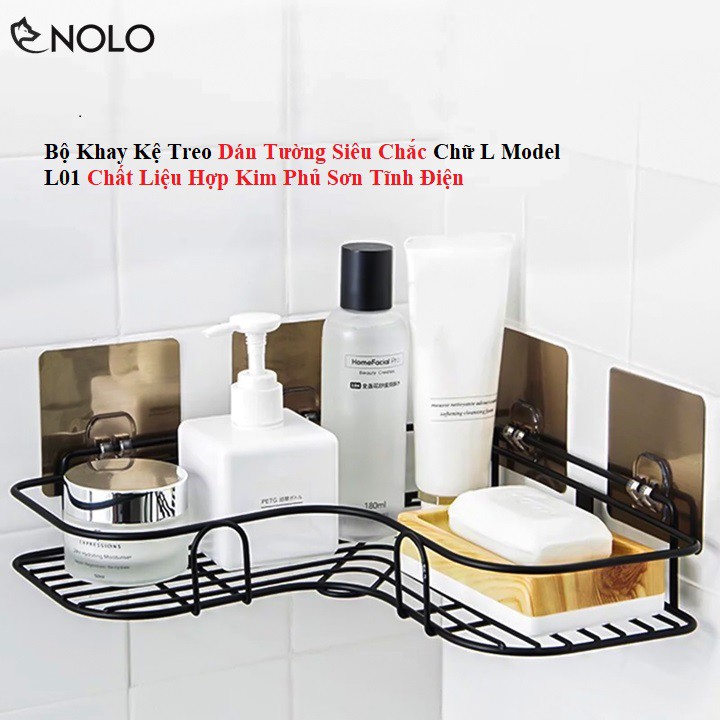 Bộ Khay Treo Dán Tường Siêu Chắc Chữ L Model L01 Chất Liệu Hợp Kim Phủ Sơn Tĩnh Điện