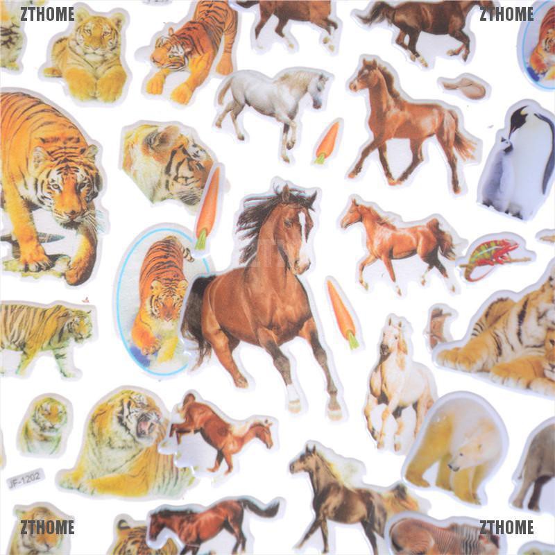 Set 6 Tấm Hình Dán Hình Động Vật Hoang Dã Dùng Làm Phần Thưởng Cho Bé