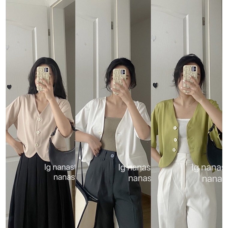 Áo blazer cộc tay 3 khuy Nana21 Nanastore21