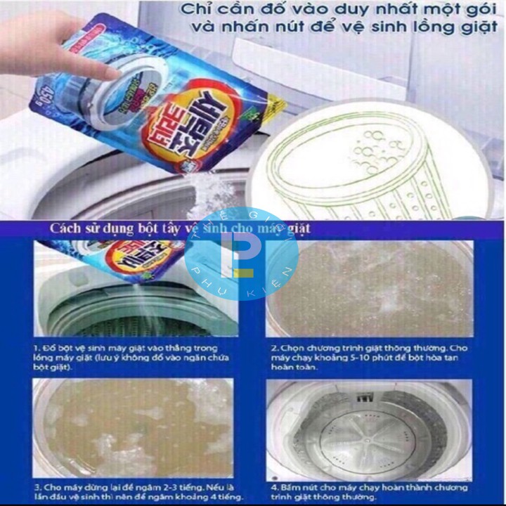 2 Gói bột vệ sinh lồng máy giặt Hàn Quốc 450gr