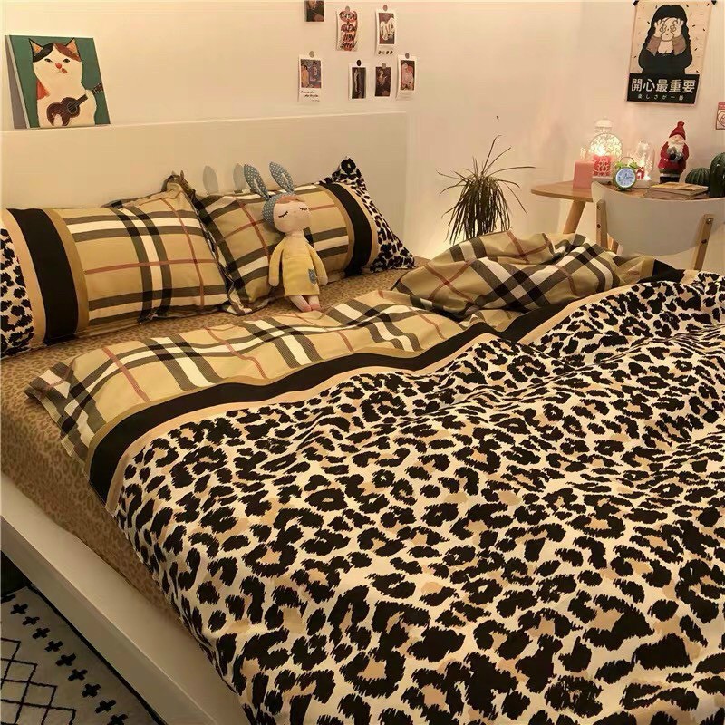 Bộ cotton poly hàn quốc Bo Decor 4 món đủ kích thước bao kẻ